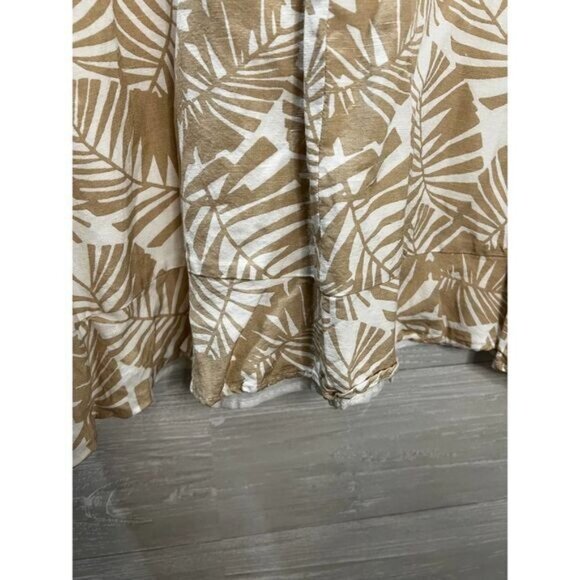 LOFT Fit and Flare Linen Dress Palm Print Size 4 - Picture 7 of 11